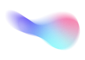 Abstract fluid grainy shape with pink and blue gradient