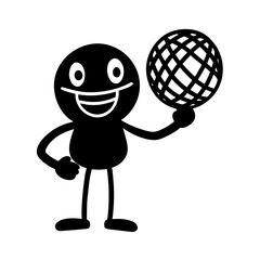 mascot version cheerful sipa character holding