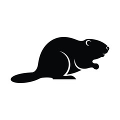Beaver silhouette animal wildlife nature mammal rodent wild aquatic engineer forest dam builder