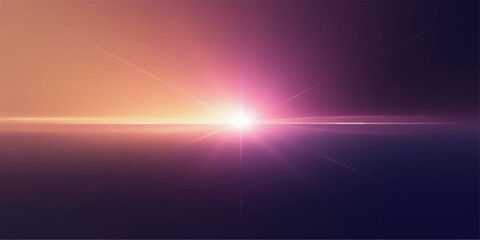 Vibrant abstract glowing light flare with warm and cool color gradients across a dark background © Ashraful