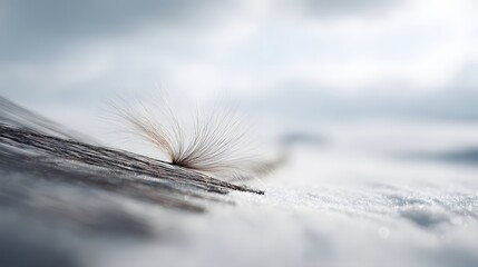Delicate Seed on Winter Snow