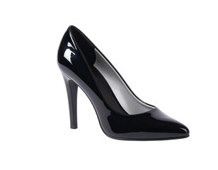 Black high heel shoe isolated on white background