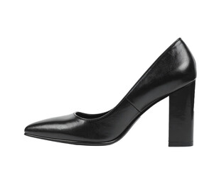 Black high heel shoe isolated on white background