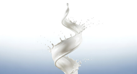 Milk Splash Dynamic Swirl White Liquid Vertical Copy Space