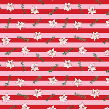 Christmas decor seamless vector pattern
