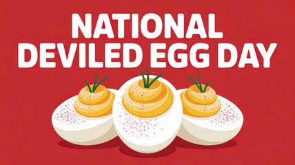 Modern design celebrating delicious deviled eggs on November second.