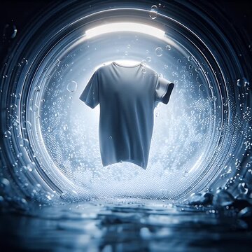 Lavage d'un t-shirt dans un lave-linge
