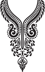 Black tribal tattoo vector silhouette of a swirling floral ornate cross pattern with a caduceus symbol illustration