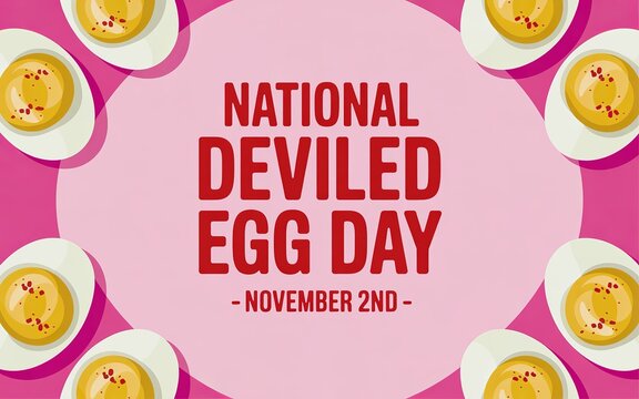 Tasty deviled egg illustration symbolizing November second food celebration.