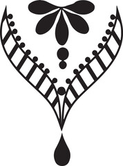 Abstract vector illustration design with a black and white pattern of leaves and an open heart symbol concept