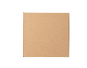 Brown cardboard box isolated on white background