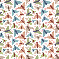 Whimsical Bugs seamless vector pattern.
