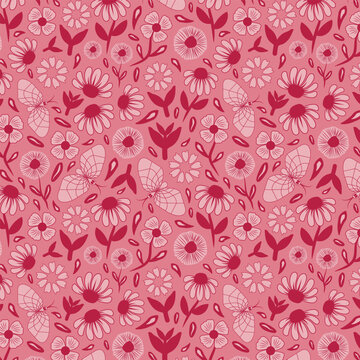 Ditsy floral seamless vector pattern