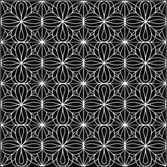 Geometric Floral Seamless Pattern, Vector Background Design