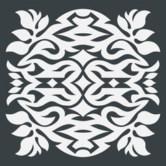 abstract Pattern, Black and White Ornamental Symmetrical Design, vector illustration