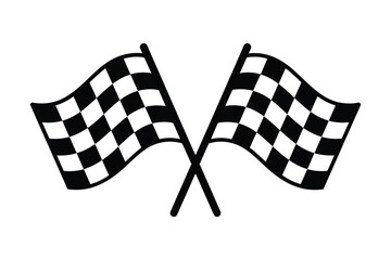 Two crossed checkered flags signaling the finish line © Pixel Loft