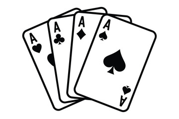 Four aces playing cards illustration