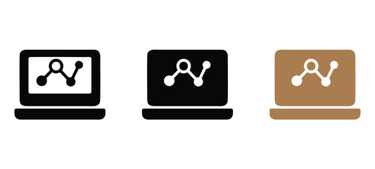 Laptop and Technology Icon Set with Screen Connectivity Symbols.