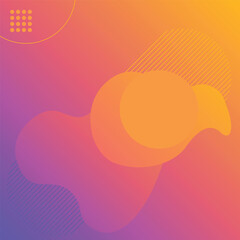 Vibrant Abstract Gradient with Fluid Shapes and Geometric Accents