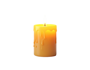 Candle with glowing flame isolated