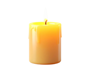 Candle with glowing flame isolated