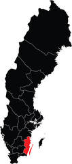 Vector Map of Kalmar County on Sweden Map © Griffin9678