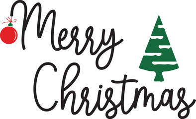Merry Christmas Background with Typography, Lettering. Greeting card, banner and poster.