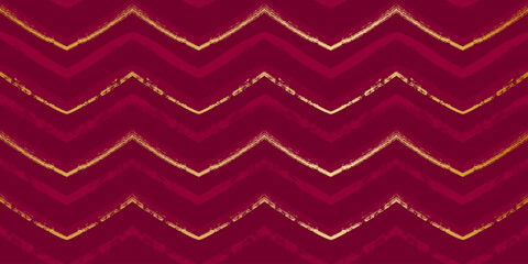 Christmas red pattern, zigzag stripes seamless vector background. Abstract chevron lines print