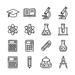 Black and white education doodles with science and math themes seamless