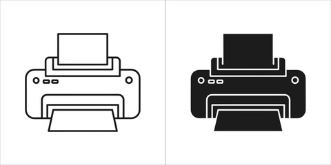 Printer vector icon illustration for printing documents and photos