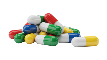Vibrant pile of colorful medical capsules and pills symbolizing health, treatment, and pharmaceutical innovation for healthcare concepts