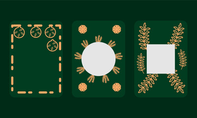 Minimalist Christmas Card Template Set with Elegant Gold Elements  