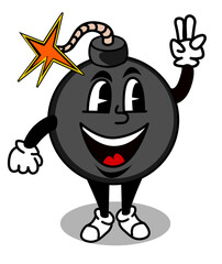 Illustration of a funny bomb