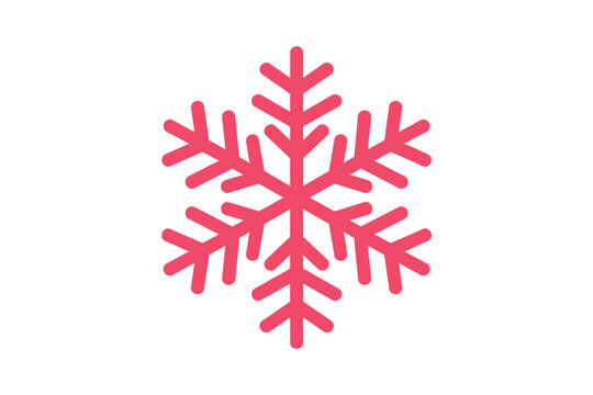 A bright pink snowflake icon is displayed on a white background.