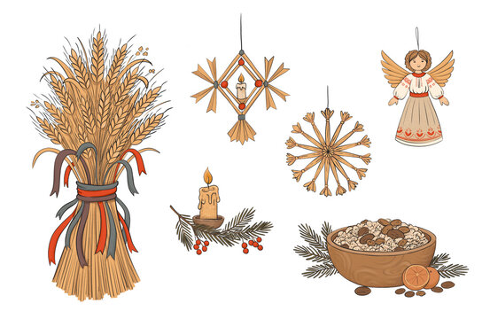 Ukrainian christmas winter set
