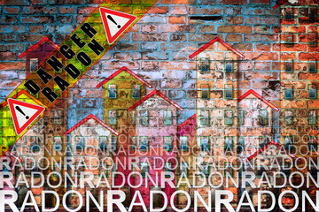 Fototapeta premium The danger of radon gas in our homes - concept illustration