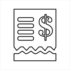 invoice icons. simple line vector illustration
