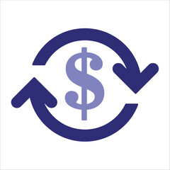 money flow icons. simple colored vector illustration