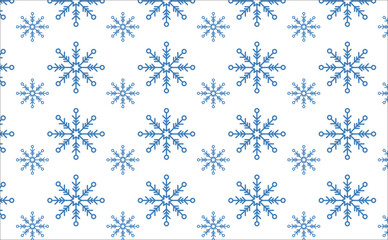 Seamless Blue Snowflake Pattern Winter Background