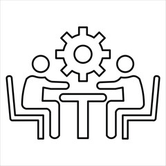 collaboration icons. simple line vector illustration