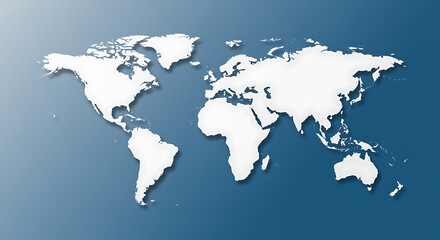 World map continents with oceans graphic illustration global