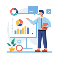 Business icons set with people and technology elements