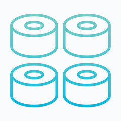 Sushi Maki Rolls Icon — Isolated Lineal Gradient Style Vector Icon