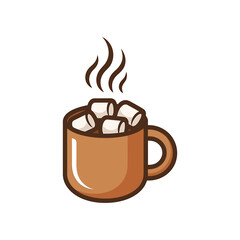  Hot cocoa mug Icon on White Background Vector Art Illustration on white background.