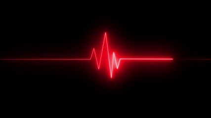 Neon Digital heartbeat plus animation. Heart Beat Pulse animated video, medical concept heart beat graph. - Powered by Adobe