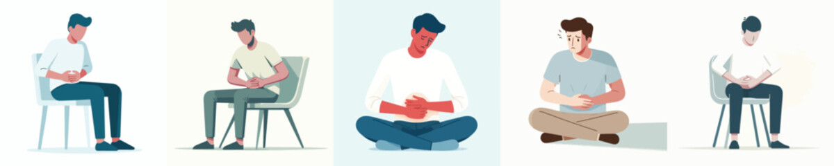 vector of a man experiencing digestive problems