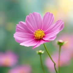 Fototapeta premium Close up of pink cosmos flower in bloom