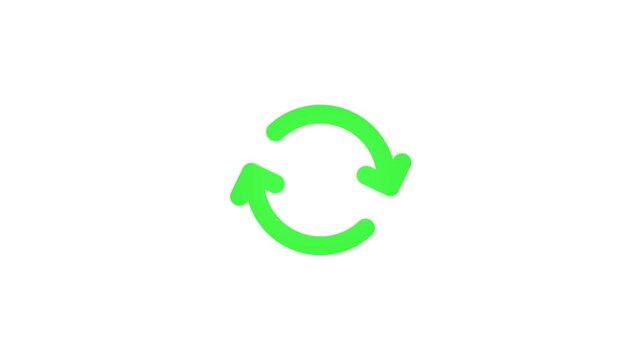 Sync icon 4k Smooth Animation video in lite background green icon