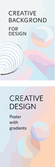 PrintColorful abstract banner templates with vibrant gradients, organic shapes