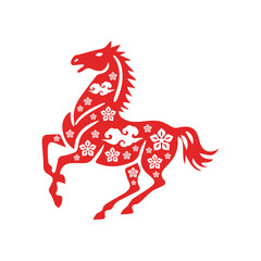 Lunar new year horse chinese zodiac sign isolated